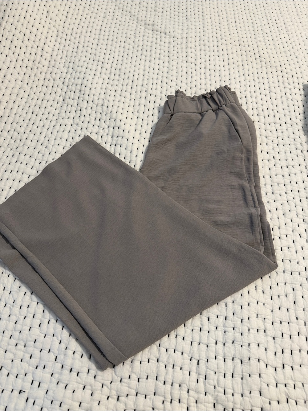 Hilary Radley Women's Elastic-Waist Wide leg Pants - Grayish Brown